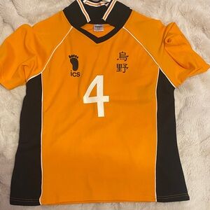 Orange and Black Sports Jersey and shorts